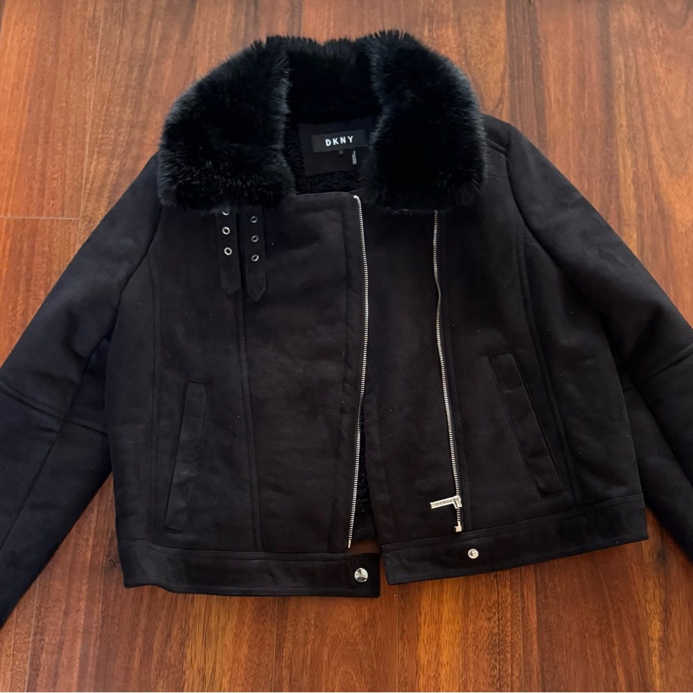 Suede Cropped DKNY winter jacketket